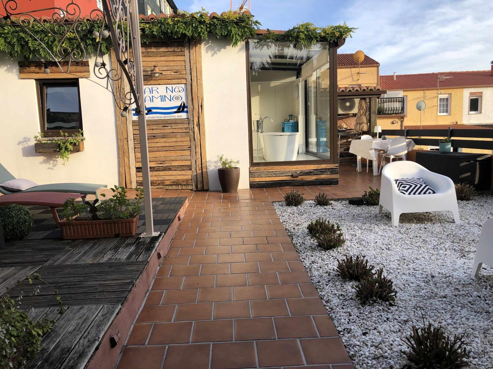 Mar No Camino Terraza Banera Con Vista Al Mar Villa Brens Eksteriør billede